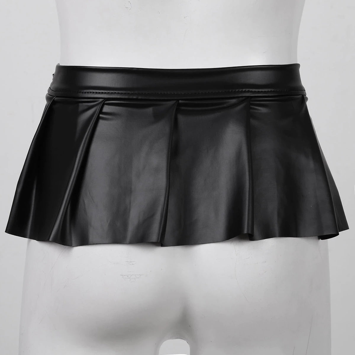 Slutty Sissy Leather Pleated Miniskirt - Sissy Panty Shop