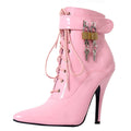 "Sissy Polly" Stiletto Ankle Boots w/ Padlocks - Sissy Panty Shop