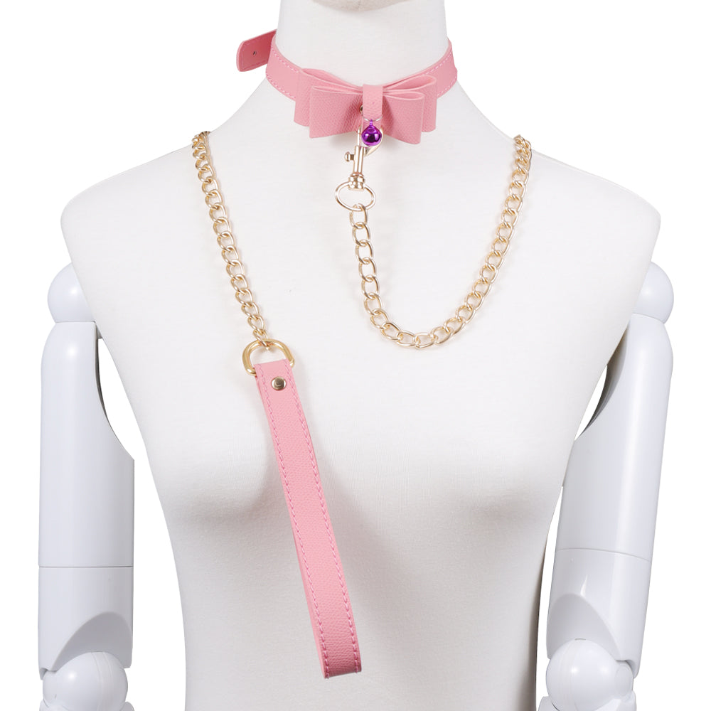 Pink Bow Sissy Slave Collar - Sissy Panty Shop