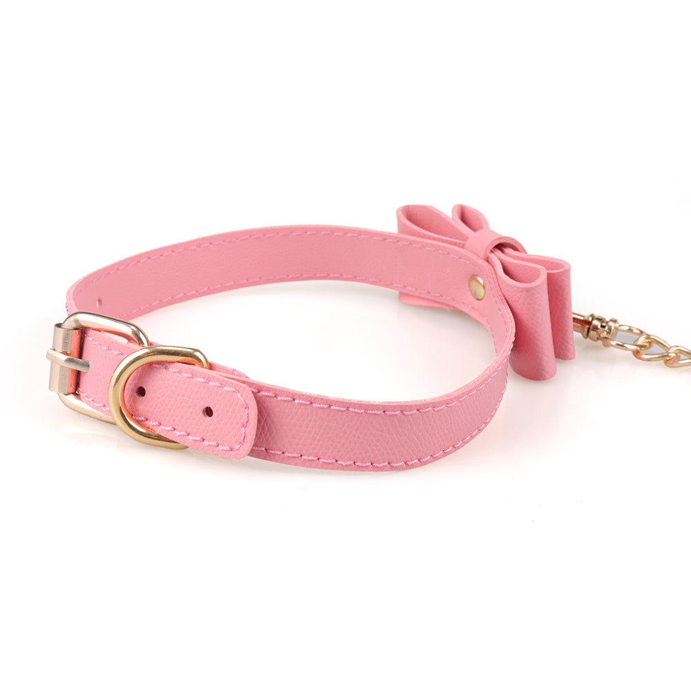 Pink Bow Sissy Slave Collar - Sissy Panty Shop
