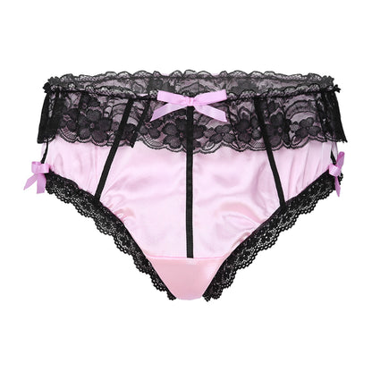 Ruffle Lace Satin Panties - Sissy Panty Shop