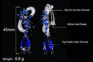 Blue Crystal Glam Dangle Earrings - Sissy Panty Shop