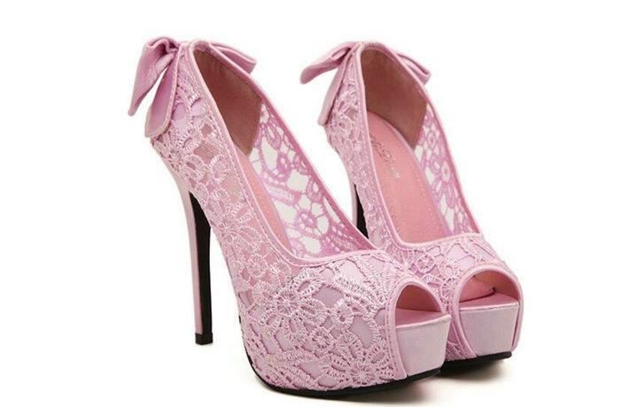 Lace & Bow Sissy Pumps - Sissy Panty Shop
