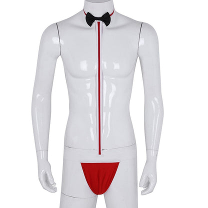 Bow Tie Bodysuit Butler Teddy - Sissy Panty Shop