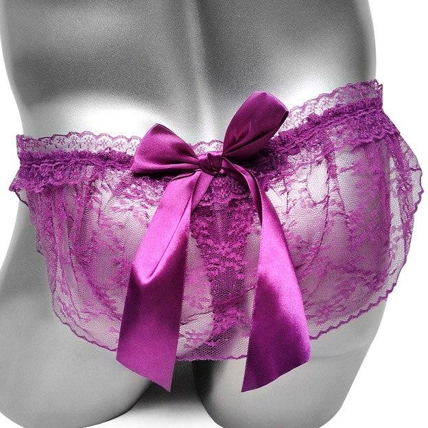 Big Bow Lace Sissy Thong - Sissy Panty Shop