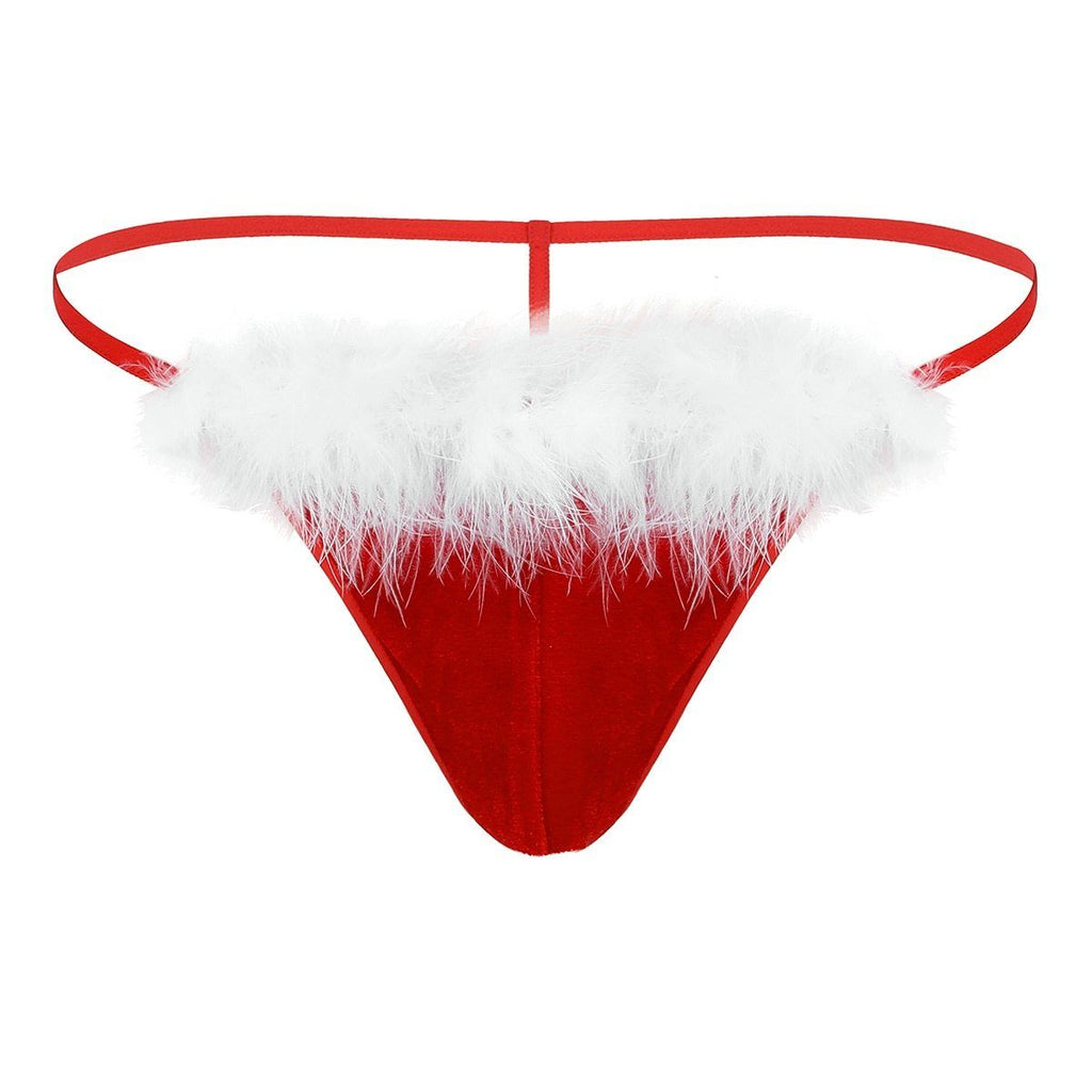 Christmas Velvet Sissy Thong - Sissy Panty Shop