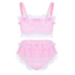 Ruffled Lace & Bowknots Lingerie Set – Sissy Panty Shop