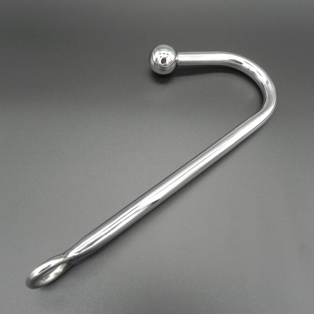 Chrome Plated Anal Hook w/ Ball Hole - Sissy Panty Shop