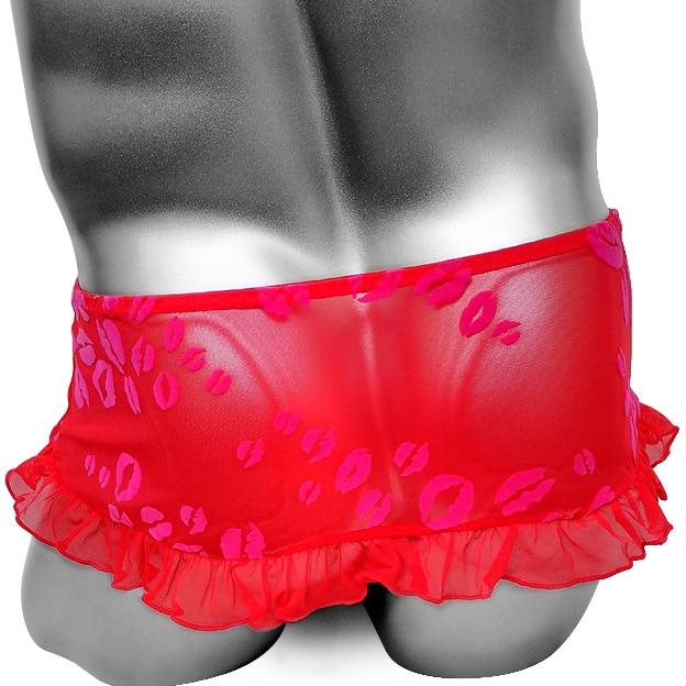 Red Lips Skirted Panties - Sissy Panty Shop