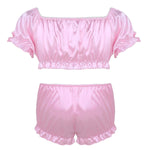 Silky Crop Top with Bloomers - Sissy Panty Shop