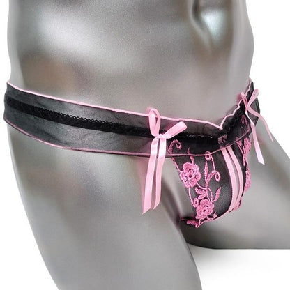 Open-Crotch T-Back Thong - Sissy Panty Shop