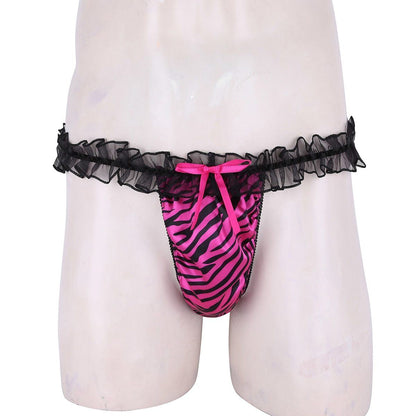 Zebra Print Pouch Thong - Sissy Panty Shop