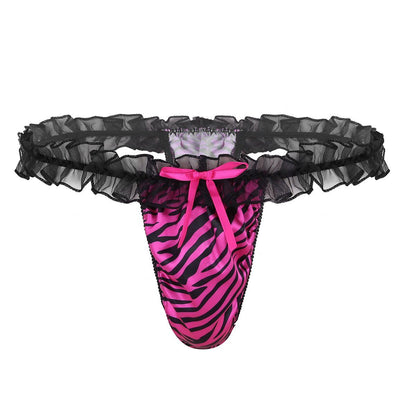 Zebra Print Pouch Thong - Sissy Panty Shop