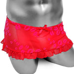 Red Lips Skirted Panties - Sissy Panty Shop