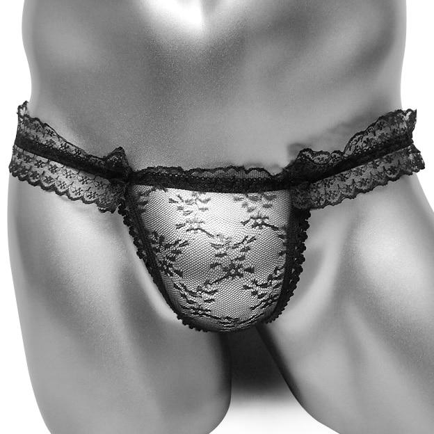 Big Bow Lace Sissy Thong - Sissy Panty Shop