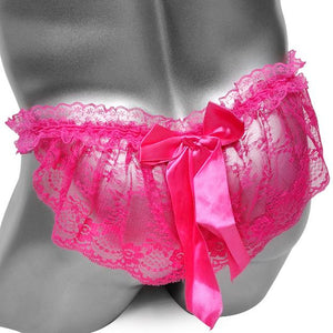 Big Bow Lace Sissy Thong - Sissy Panty Shop
