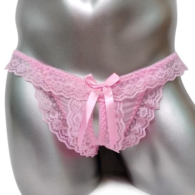 "Lola" Open Crotch Lace Panties - Sissy Panty Shop