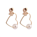 Faux Pearl Heart Clip On Earrings - Sissy Panty Shop