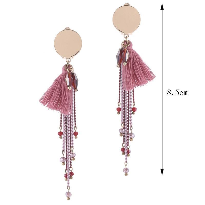 Pink Tassel Clip On Earrings - Sissy Panty Shop