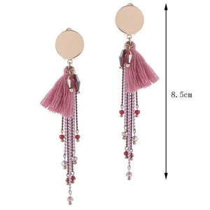Pink Tassel Clip On Earrings - Sissy Panty Shop