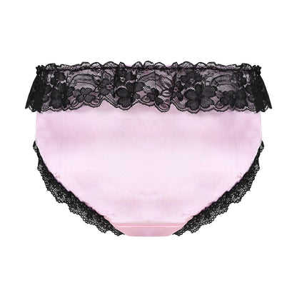 Ruffle Lace Satin Panties - Sissy Panty Shop