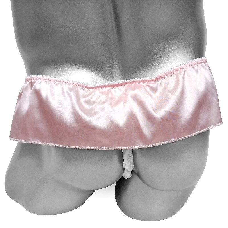 Satin Skirted Mens Thong - Sissy Panty Shop