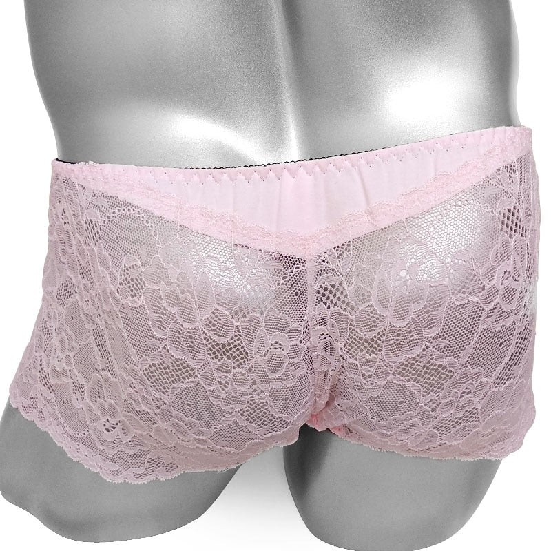 Floral Lace Boxer Panties - Sissy Panty Shop