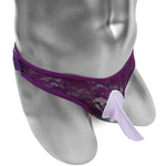 Floral Sissy Thong With Penis Sheath Pouch - Sissy Panty Shop