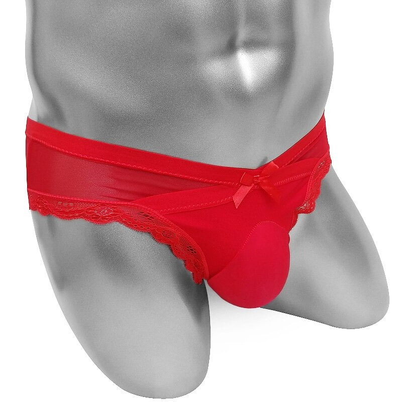 See Through Lace Sissy Pouch Panties - Sissy Panty Shop