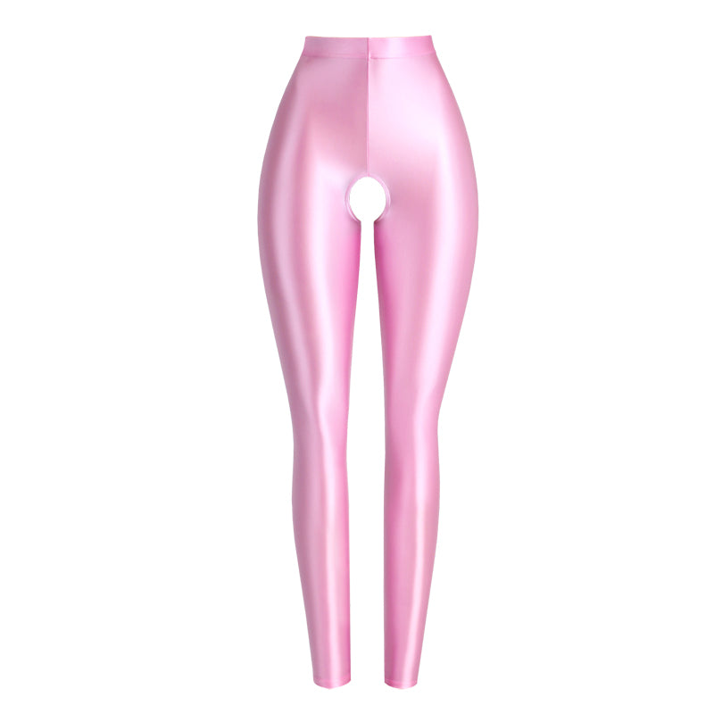 Super Slutty Pink Open Crotch Leggings - Sissy Panty Shop