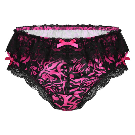 Ruffle Lace Satin Panties - Sissy Panty Shop