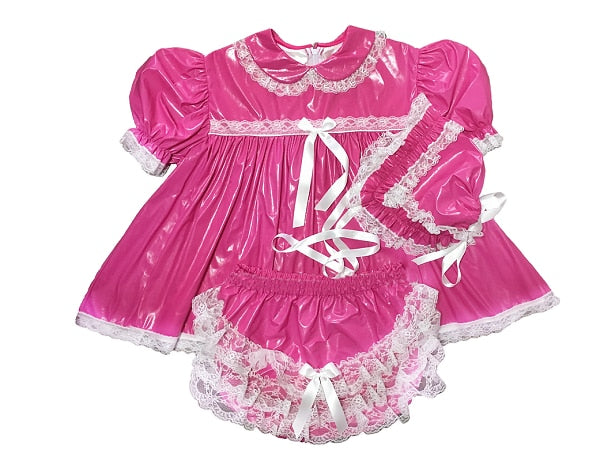 Lockable Sissy Pink Ruffle Lingerie Set - Sissy Panty Shop