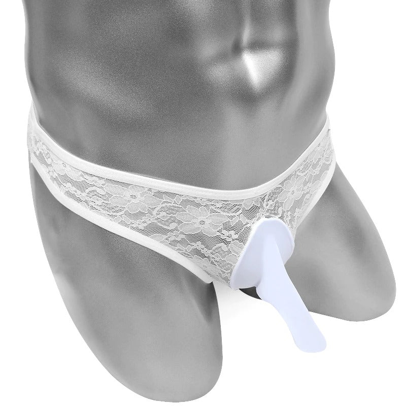 Floral Sissy Thong With Penis Sheath Pouch - Sissy Panty Shop