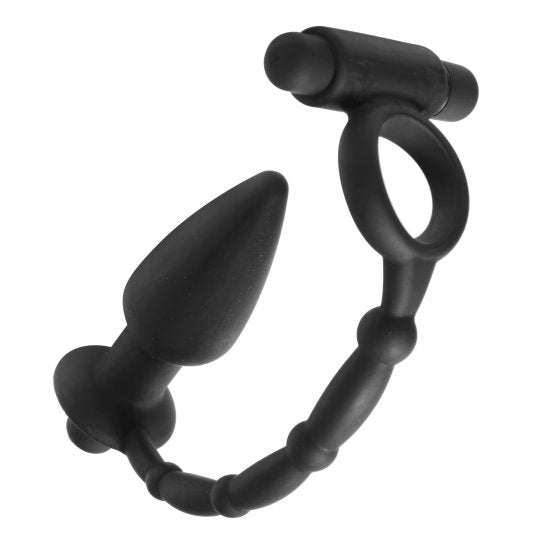 Sissy Dual Cock Ring and Anal Plug Vibe