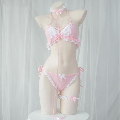 Frilly Bunny Tail Lingerie Set - Sissy Panty Shop