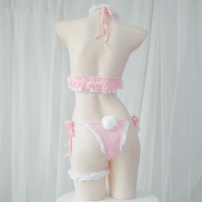 Frilly Bunny Tail Lingerie Set - Sissy Panty Shop