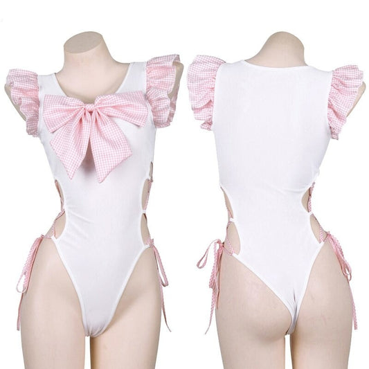 Sissy Monica Bows & Ruffles Bodysuit - Sissy Panty Shop