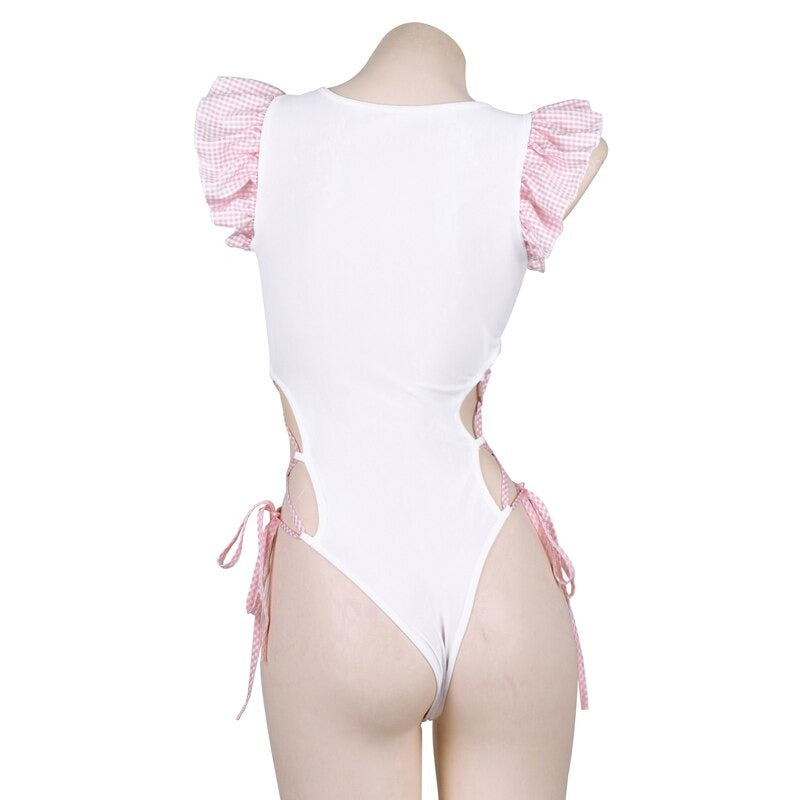 Sissy Monica Bows & Ruffles Bodysuit - Sissy Panty Shop