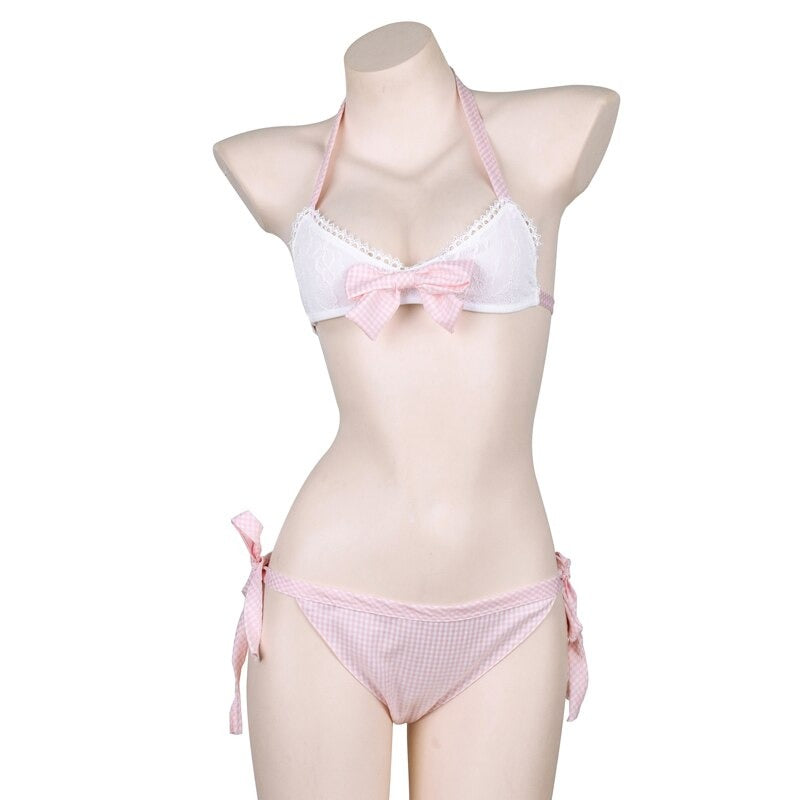 Sissy Mariah Plaid Bow Bikini - Sissy Panty Shop