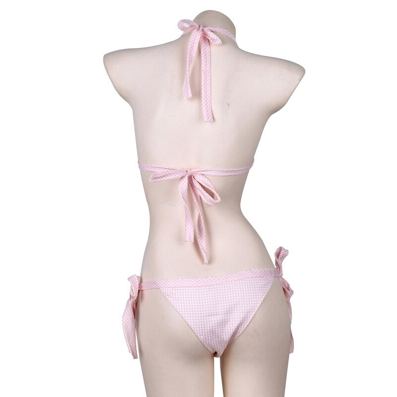 Sissy Mariah Plaid Bow Bikini - Sissy Panty Shop