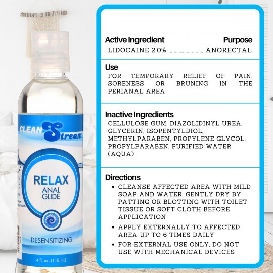 CleanStream Relax Desensitizing Anal Lube 4 oz - Sissy Panty Shop