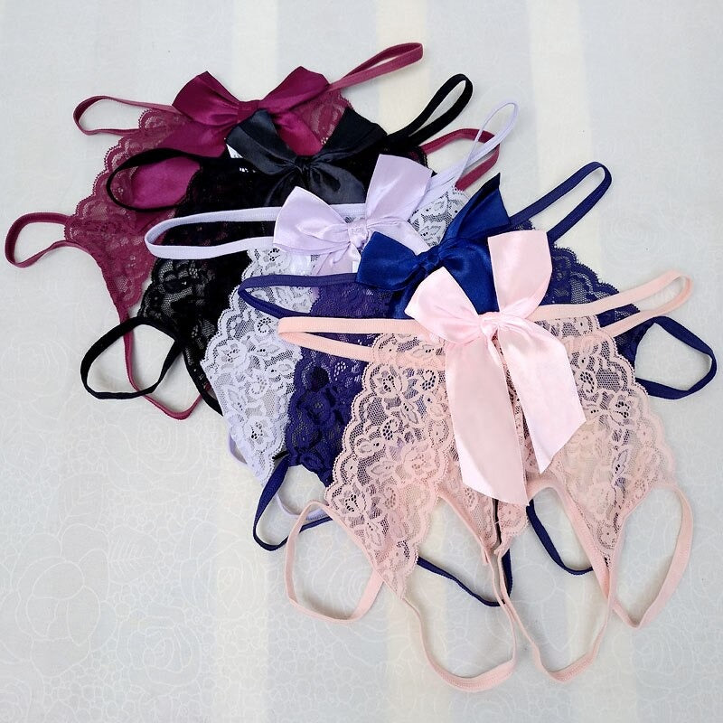 Open Butt Bow Crotchless Sissy Panties - Sissy Panty Shop