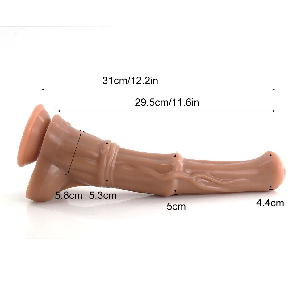 Double Layer Silicone Horse Penis Dildo With Suction Cup - Sissy Panty Shop