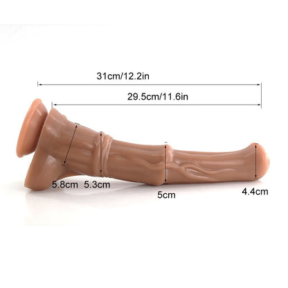 Double Layer Silicone Horse Penis Dildo With Suction Cup - Sissy Panty Shop