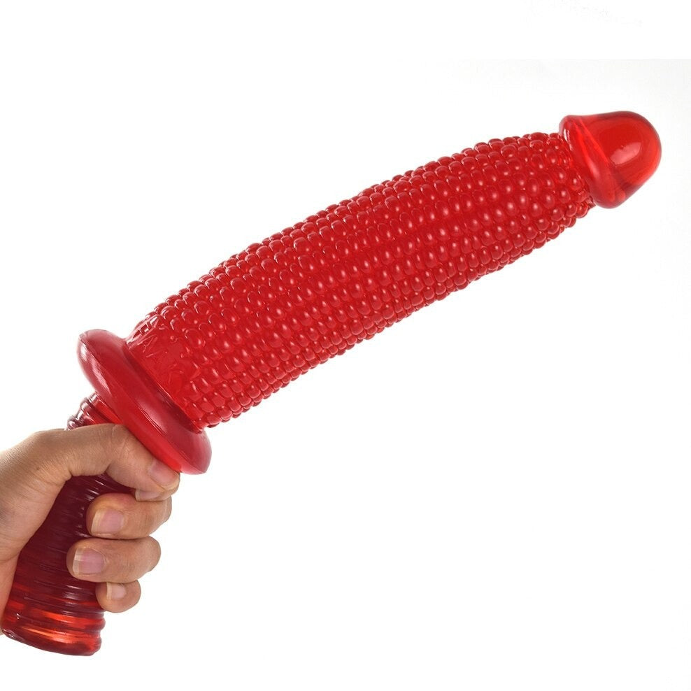 Corn Textured Dildo With Handle - Sissy Panty Shop