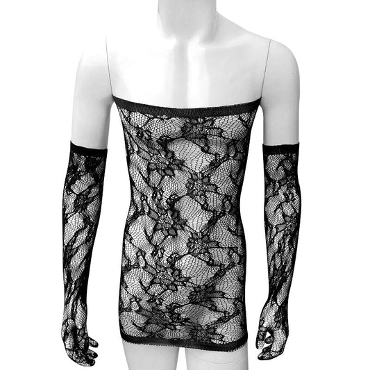 Floral Mesh See Through Lingerie Set - Sissy Panty Shop