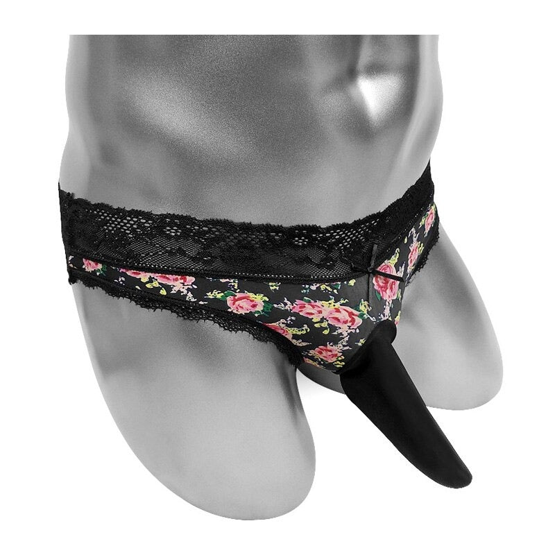 See Through Butt Lace Sissy Panties with Penis Sheath - Sissy Panty Shop