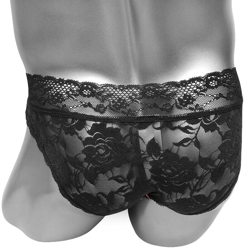 See Through Butt Lace Sissy Panties with Penis Sheath - Sissy Panty Shop