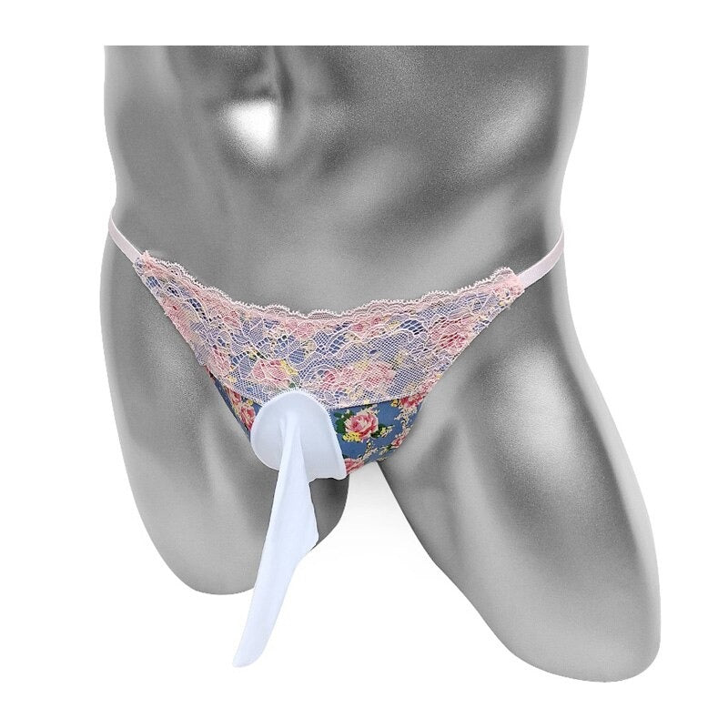 Floral Sissy Panties With Penis Sheath Pouch - Sissy Panty Shop