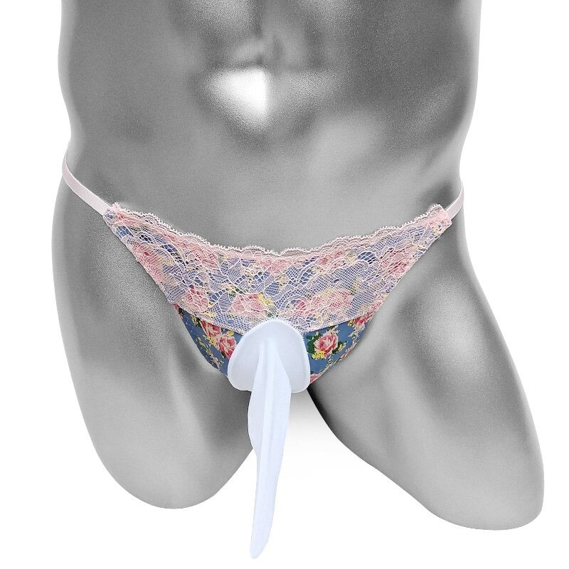 Floral Sissy Panties With Penis Sheath Pouch - Sissy Panty Shop